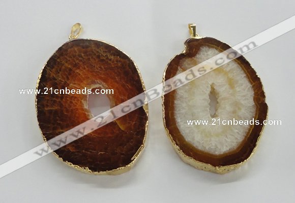 NGP1545 50*65mm - 55*75mm freeform druzy agate gemstone pendants