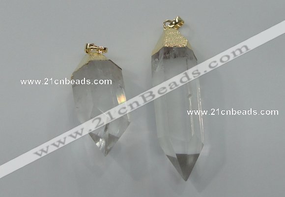 NGP1547 18*35mm - 15*50mm faceted nuggets white crystal pendants