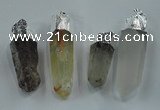 NGP1549 15*45mm - 20*65mm faceted nuggets mixed quartz pendants