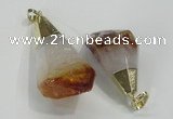 NGP1550 20*35mm - 25*45mm faceted nuggets citrine gemstone pendants