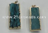 NGP1557 16*35mm - 18*40mm rectangle druzy agate pendants