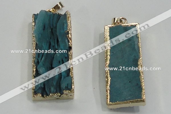 NGP1557 16*35mm - 18*40mm rectangle druzy agate pendants