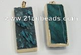 NGP1558 20*50mm - 22*50mm rectangle druzy agate pendants