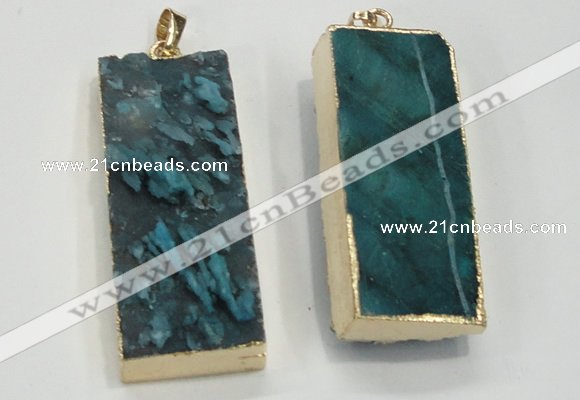 NGP1558 20*50mm - 22*50mm rectangle druzy agate pendants