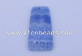 NGP156 2pcs 28*55mm trapezoid dyed blue lace agate gemstone pendants