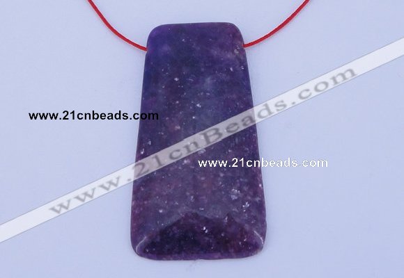 NGP158 2pcs 28*55mm trapezoid kunzite gemstone pendants