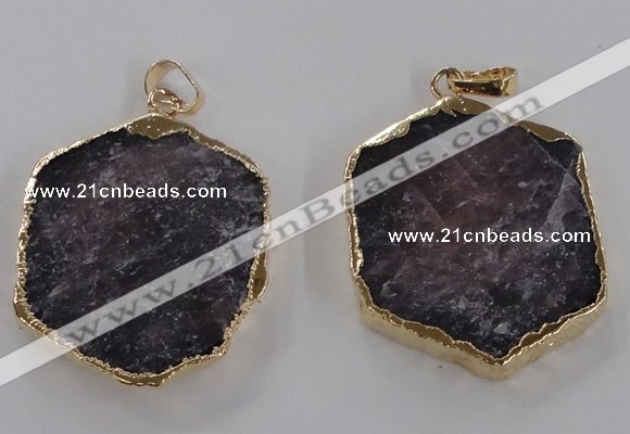NGP1582 30*35mm - 33*38mm freeform tourmaline gemstone pendants