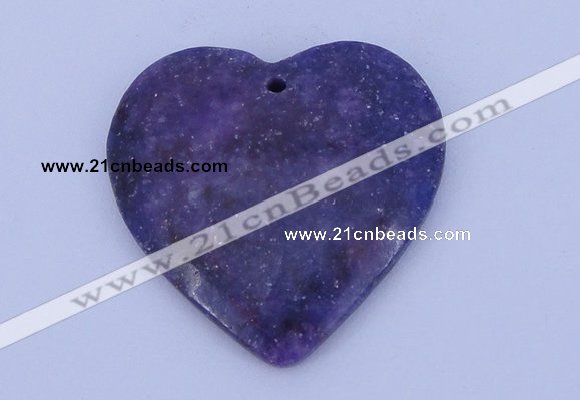 NGP159 2pcs 40*40mm heart kunzite gemstone pendants jewelry