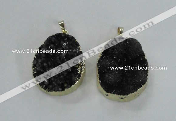 NGP1598 30*35mm - 35*40mm freeform druzy agate pendants