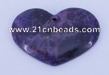 NGP160 2pcs 35*50mm heart kunzite gemstone pendants jewelry