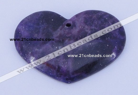 NGP160 2pcs 35*50mm heart kunzite gemstone pendants jewelry