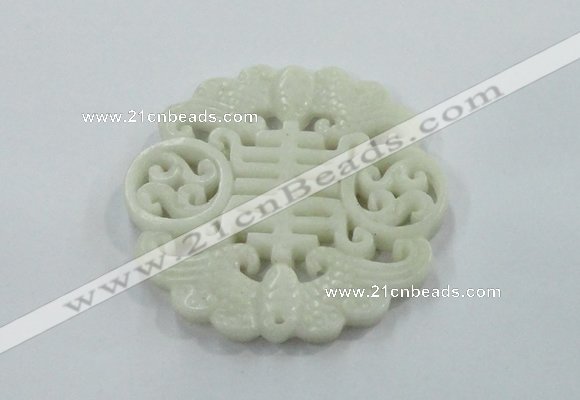 NGP1601 65*68mm Carved natural hetian jade pendants wholesale