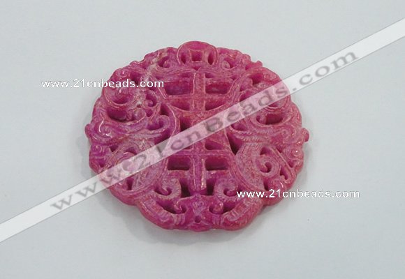 NGP1605 66*66mm Carved dyed natural hetian jade pendants wholesale