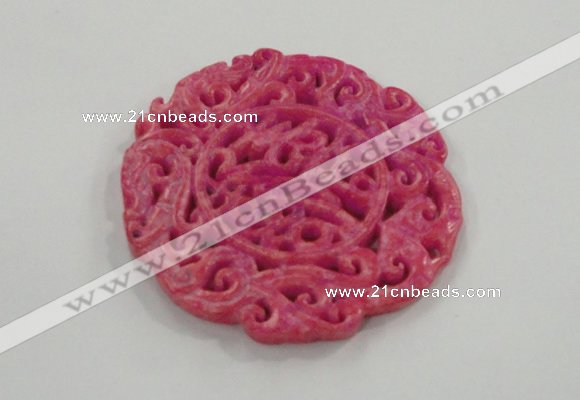 NGP1606 63*65mm Carved dyed natural hetian jade pendants wholesale