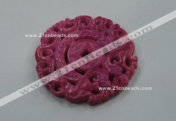 NGP1612 65*65mm Carved dyed natural hetian jade pendants wholesale