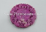 NGP1614 65*65mm Carved dyed natural hetian jade pendants wholesale