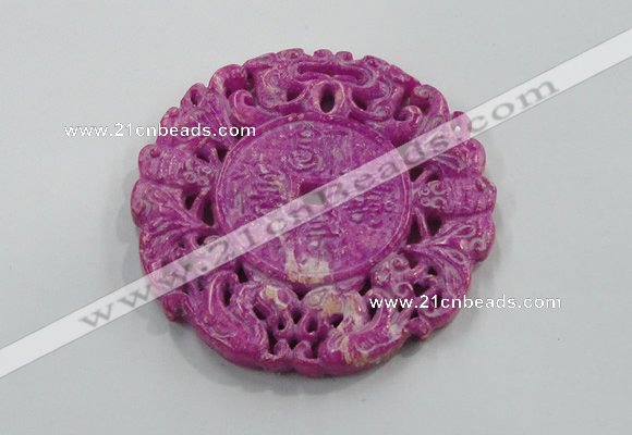 NGP1614 65*65mm Carved dyed natural hetian jade pendants wholesale