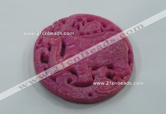 NGP1615 67*68mm Carved dyed natural hetian jade pendants wholesale