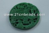 NGP1617 68*68mm Carved dyed natural hetian jade pendants wholesale