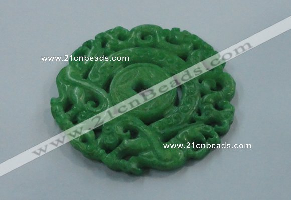 NGP1618 65*65mm Carved dyed natural hetian jade pendants wholesale