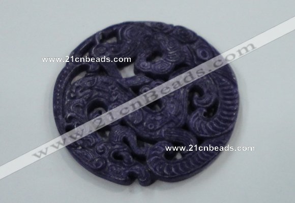 NGP1623 66*66mm Carved dyed natural hetian jade pendants wholesale