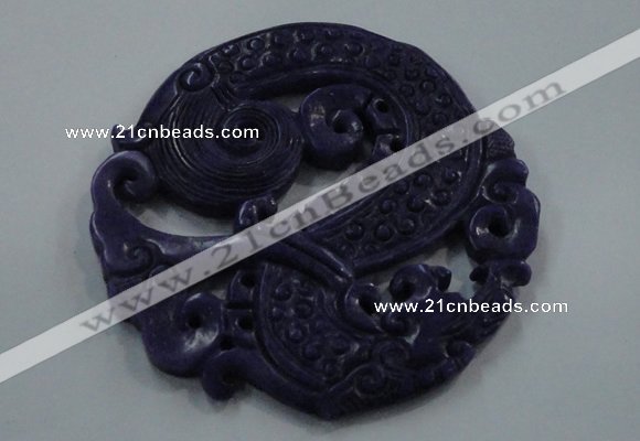 NGP1628 67*70mm Carved dyed natural hetian jade pendants wholesale