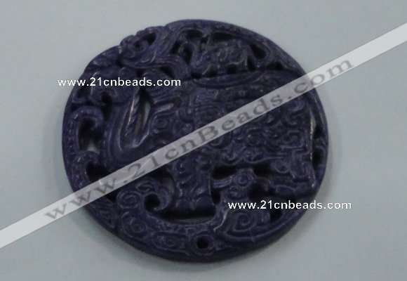 NGP1629 67*67mm Carved dyed natural hetian jade pendants wholesale