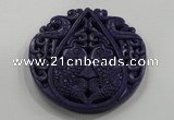 NGP1631 65*65mm Carved dyed natural hetian jade pendants wholesale