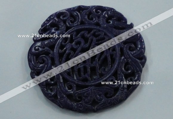 NGP1632 65*65mm Carved dyed natural hetian jade pendants wholesale