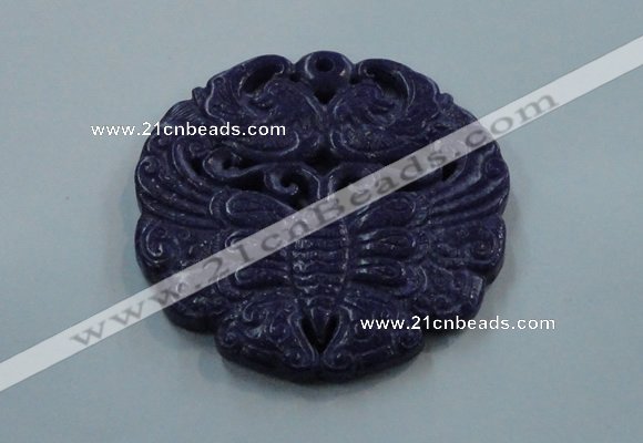 NGP1635 64*64mm Carved dyed natural hetian jade pendants wholesale