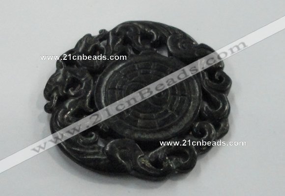 NGP1638 65*65mm Carved dyed natural hetian jade pendants wholesale