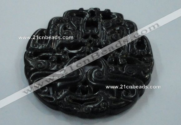 NGP1639 68*69mm Carved dyed natural hetian jade pendants wholesale