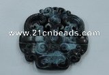 NGP1642 63*65mm Carved dyed natural hetian jade pendants wholesale