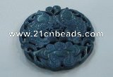 NGP1644 66*67mm Carved dyed natural hetian jade pendants wholesale