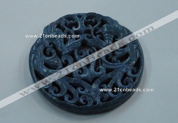 NGP1645 65*65mm Carved dyed natural hetian jade pendants wholesale