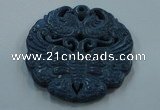 NGP1649 65*65mm Carved dyed natural hetian jade pendants wholesale