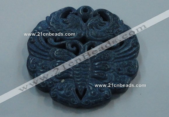 NGP1649 65*65mm Carved dyed natural hetian jade pendants wholesale