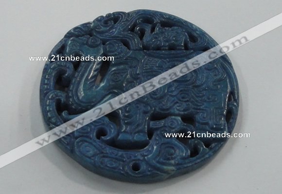 NGP1650 67*67mm Carved dyed natural hetian jade pendants wholesale