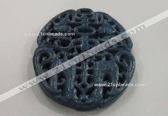 NGP1651 67*68mm Carved dyed natural hetian jade pendants wholesale