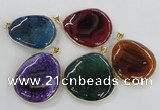 NGP1663 40*50mm - 45*55mm freeform agate gemstone pendants