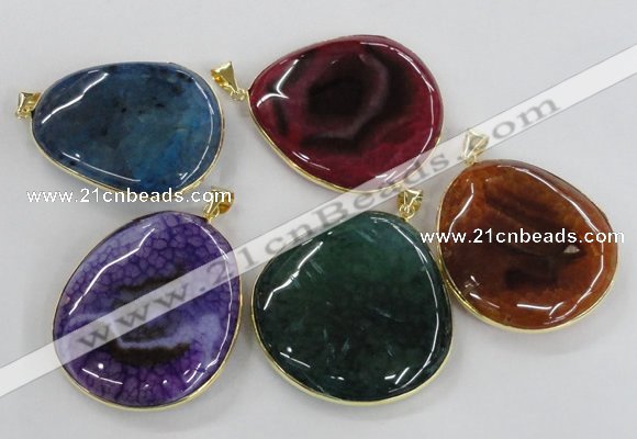 NGP1663 40*50mm - 45*55mm freeform agate gemstone pendants