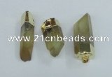 NGP1668 12*35mm - 18*50mm faceted nuggets lemon quartz pendants