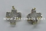 NGP1680 25*26mm - 27*28mm cross druzy agate pendants wholesale