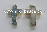 NGP1686 30*45mm - 32*50mm cross druzy agate pendants wholesale