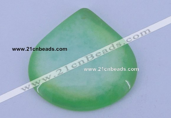 NGP169 2pcs 45*45mm heart dyed white jade gemstone pendants