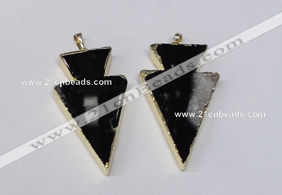 NGP1694 28*50mm - 30*55mm arrowhead agate gemstone pendants