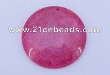 NGP170 2pcs 45mm flat round dyed white jade gemstone pendants