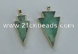 NGP1704 18*38mm - 27*47mm arrowhead australia chrysoprase pendants