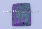 NGP171 2pcs 34*44mm rectangle lapis & malachite gemstone pendants