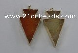 NGP1714 28*50mm - 30*55mm arrowhead agate gemstone pendants